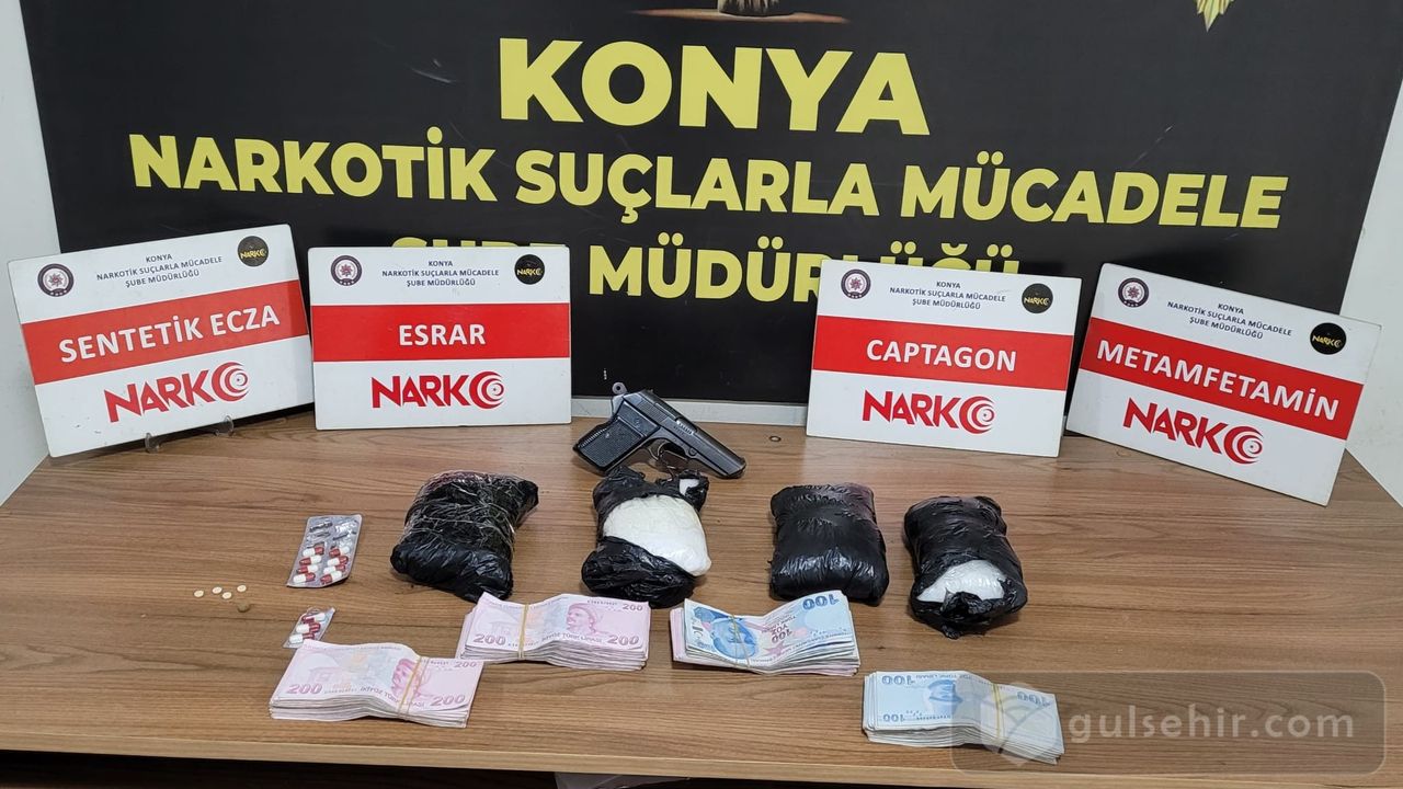 Konya'da otomobilde sentetik uyuşturucu ele geçirildi