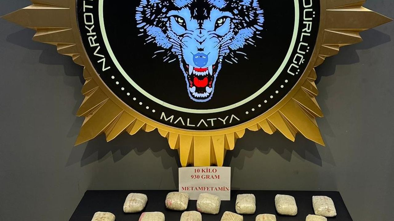 Malatya'da neredeyse 11 kilo uyuşturucu ele geçirildi