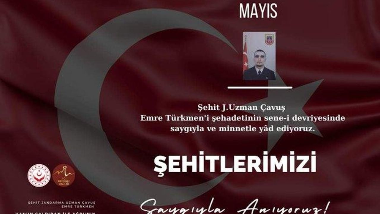 Şehit Jandarma Uzman Çavuş Emre Türkmen'i saygıyla ve minnetle yâd ediyoruz.