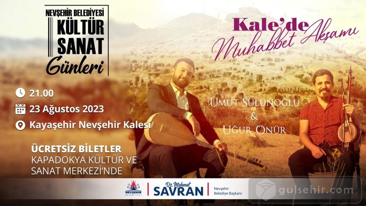 Umut Sülünoğlu ve Uğur Önür Nevşehirlilere türkü ziyafeti sunacak