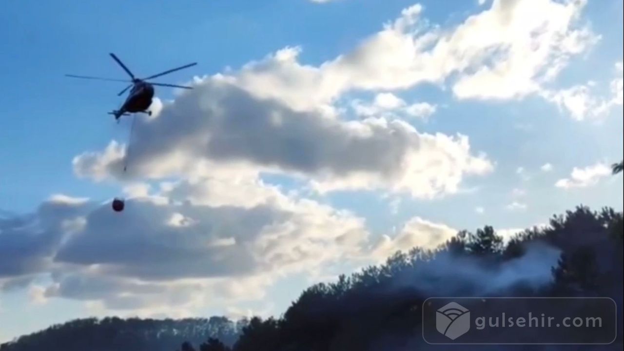 Sarıyer'de Yangın: Helikopter Havadan Müdahale Etti