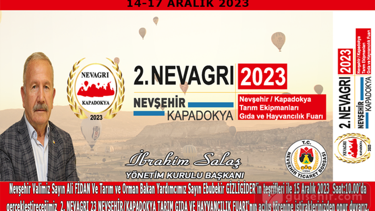 Nevşehir Ticaret Borsası Başkanı Salaş, 2. Nevagrı 2023 Fuarına Davet Ediyor