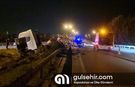 Anadolu Otoyolu'nda bir tır refüje çarptı