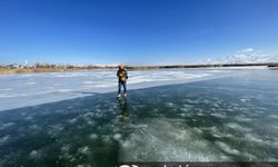 Van'da kuş diyarı Dilkaya Sazlığı buz tuttu