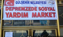 Gülşehir'de depremzedeler için bir market açıldı