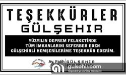 Başkan Çiftçi Gülşehir halkına teşekkür etti