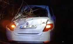 Konya-Seydişehir'de trafik kazası, 1 araç şarampole devrildi