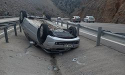 Konya'da kaza, otomobil takla attı