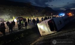 Sinop'ta yolcu otobüsü devrildi, 9 yaralı