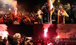 Galatasaray taraftarı şampiyonluğu doyasıya kutladı