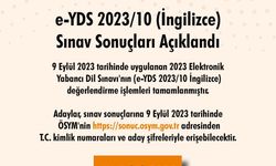 e-YDS 2023/10 Sonuçları Açıklandı