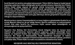 ''Hacı Bektaş Veli Üniversitesi (NEVÜ) Senatosu, Gazze Saldırılarını Kınadı ''