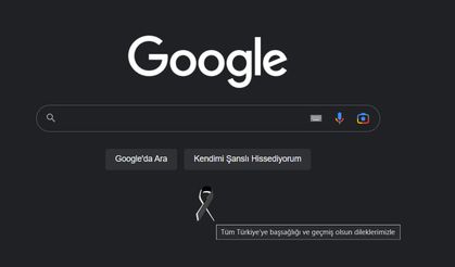 Google'dan Ülkemizdeki Deprem Felaketine Başsağlığı