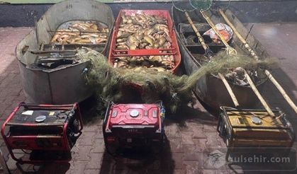 Gülşehir'de kaçak balık avcıları yakalandı