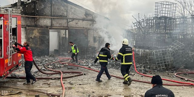 Kocaeli'de bir fabrikada yangın çıktı