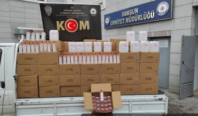 Samsun'da kaçakçılık operasyonu: 4 bin litre etil alkol