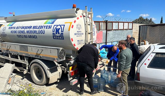 Konya Belediyesi ekipleri, Hatay'da tatlı su hizmeti veriyor