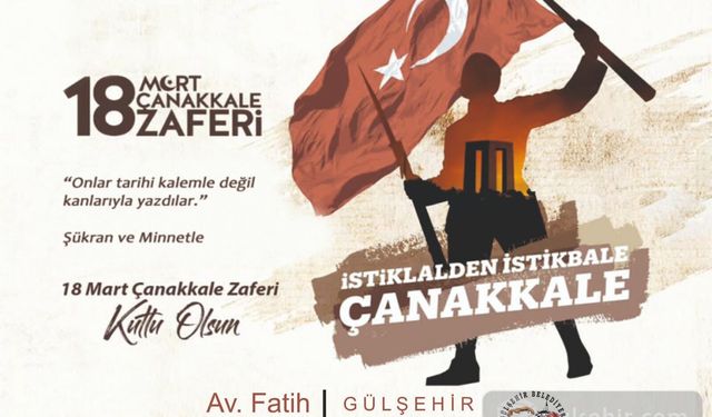 Gülşehir Belediyesi'nin 18 Mart Çanakkale Zaferi paylaşımı
