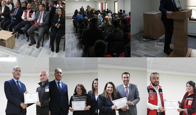 Nevşehir'de deprem bölgesinde çalışanlara teşekkür belgesi