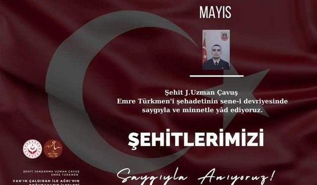 Şehit Jandarma Uzman Çavuş Emre Türkmen'i saygıyla ve minnetle yâd ediyoruz.