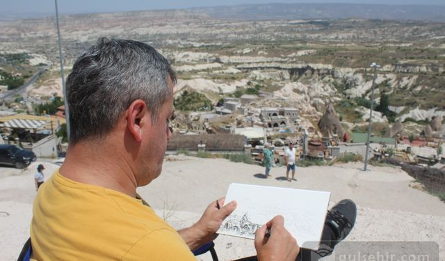 Ressamlar Kapadokya'nın eşsiz güzelliğini ölümsüzleştirdi