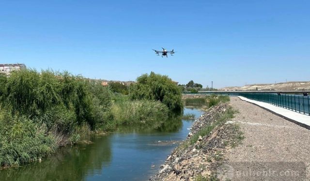 Gülşehir'de sineklere drone ile müdahale ediliyor