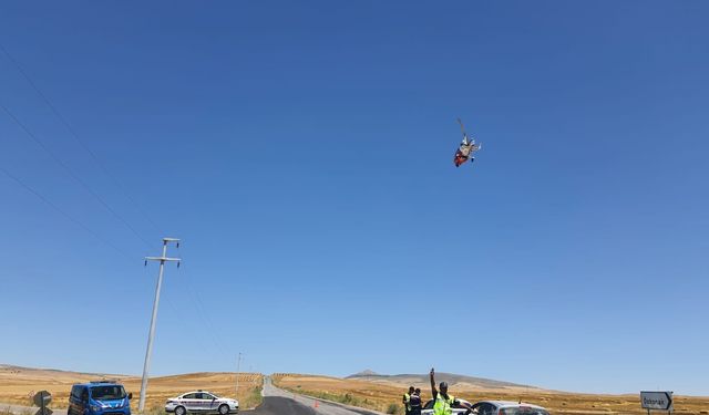 Nevşehir İl Jandarma Komutanlığı helikopter ile denetim yaptı