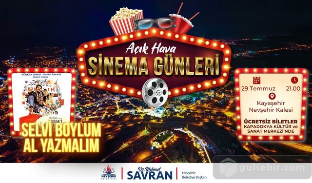 Nevşehir'de Açık Hava Sinema Günleri devam ediyor