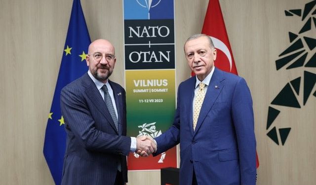 Cumhurbaşkanı Erdoğan, Charles Michel ile görüşüyor