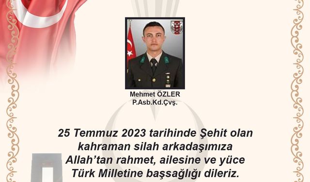 Acı haber: 1 askerimiz şehit düştü