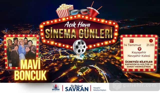 Nevşehir Belediyesi,  Açık Hava Sinema Günleri devam ediyor