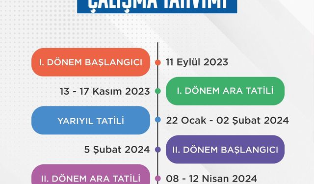 2023-2024 Eğitim Öğretim yılı takvimi açıklandı