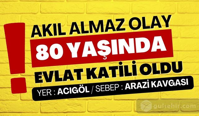 Akıl almaz olay: 80 yaşında evlat katili oldu