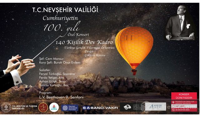 Nevşehir Valiliği 100. Yıl Özel konserini duyurdu