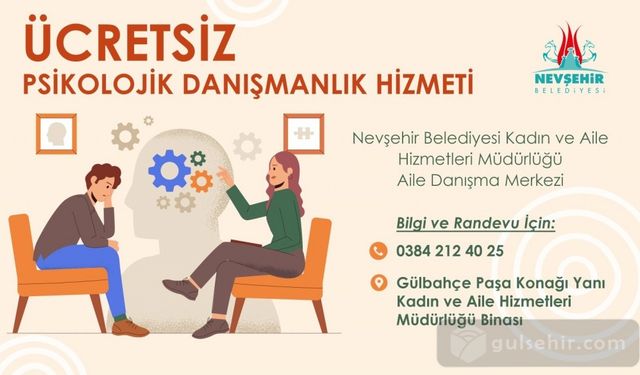 Nevşehir Belediyesi Ücretsiz Psikolojik Danışmanlık Hizmeti Verecek