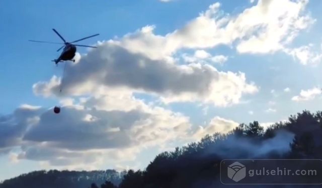 Sarıyer'de Yangın: Helikopter Havadan Müdahale Etti