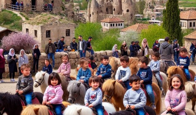 Nevşehir Kayaşehir’de Çocuklar Pony Atlarla Buluştu