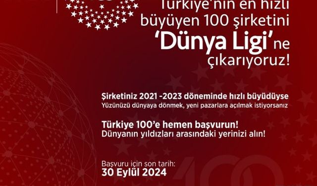 Türkiye'nin En Hızlı Büyüyen 100 Şirketi İçin Son Başvuru 3 Gün