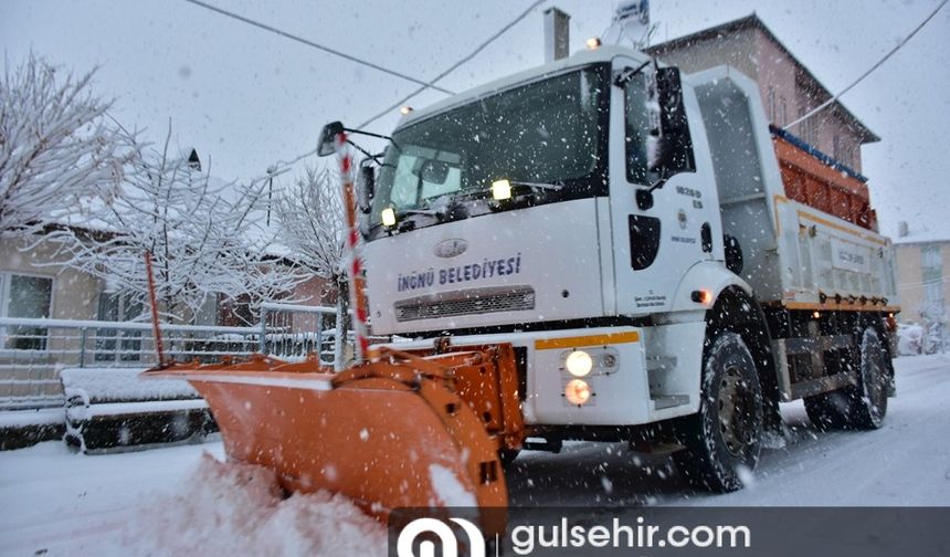 Eskişehir İnönü'de karla mücadele