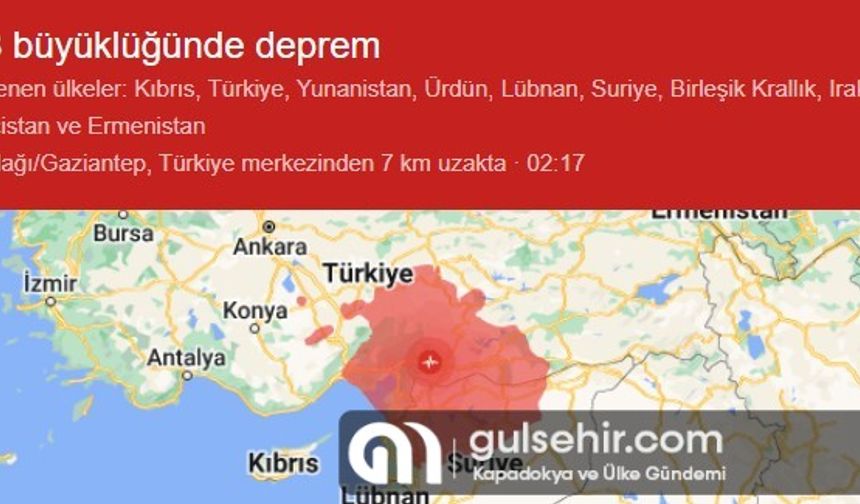 Nevşehir'de Deprem