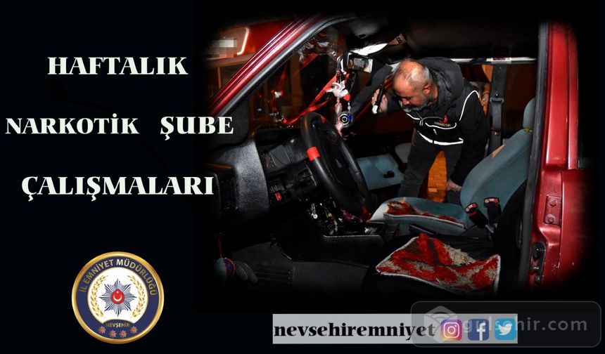 Nevşehir Narkotik ekipleri çok sayıda uyuşturucu yakaladı