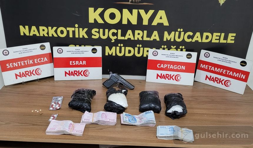 Konya'da otomobilde sentetik uyuşturucu ele geçirildi