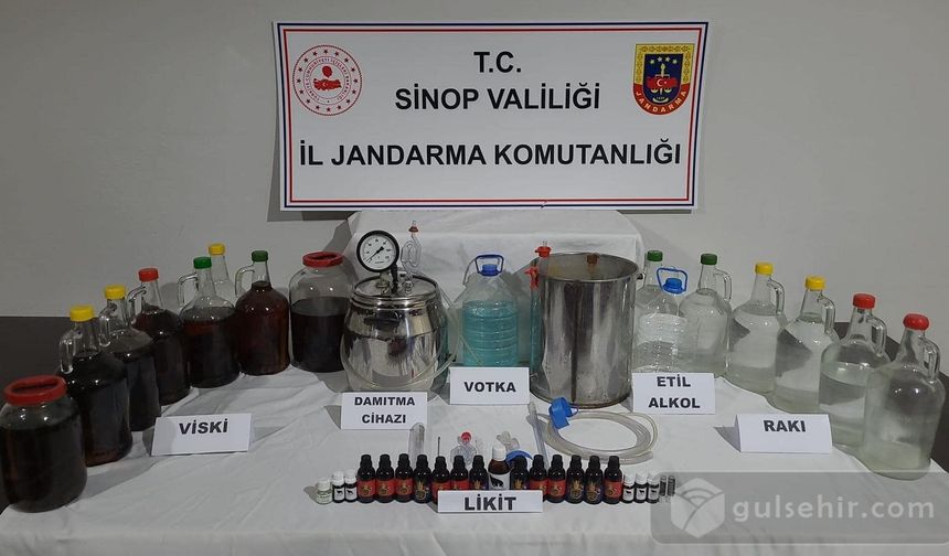 Sinop'ta kaçak alkol ve bandrolsüz puro operasyonu