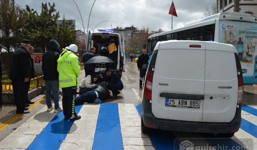 Erzurum'da karı-kocaya yaya geçidinde araba çarptı