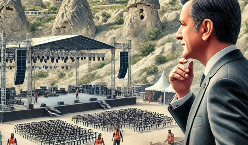 Avanos Kaymakamı Osman Bilici, Nevşehir Kültür Yolu Festivali Öncesi Paşabağları Konser Alanını İnceledi