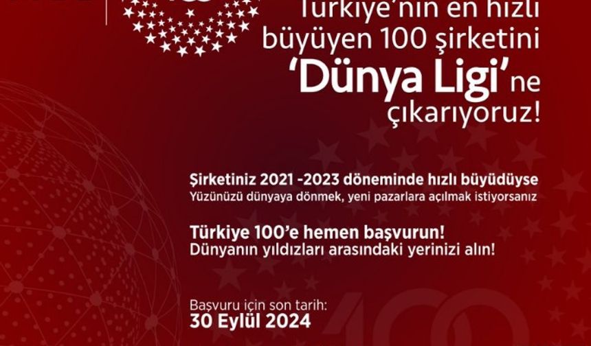 Türkiye'nin En Hızlı Büyüyen 100 Şirketi İçin Son Başvuru 3 Gün