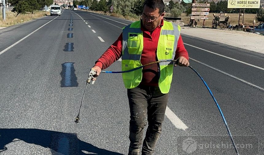 Avanos-Çavuşin-Göreme Yolunda Kafa Karıştıran Çizgiler Siliniyor