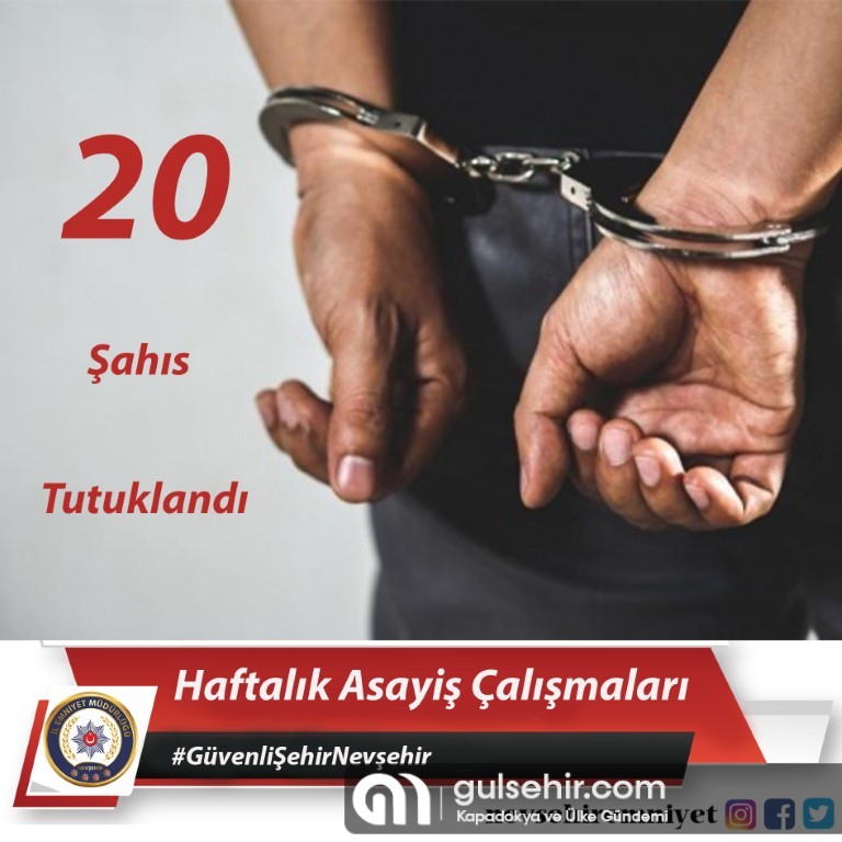 Nevşehir'de son bir haftada 20 şüpheli yakalandı!