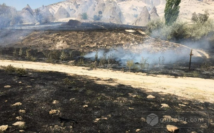 Ürgüp Şahinefendi Köyünde Çıkan Yangın, Köylülerin Müdahalesiyle Söndürüldü 1